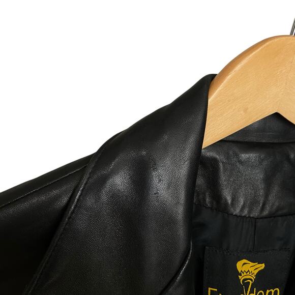 Freedom Black Leather Blazer Jacket Western Rodeo Womens Small - Picture 8 of 8